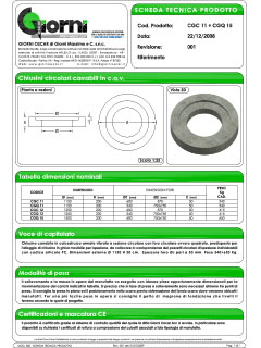 Scheda Tecnica CGC11 CGQ15