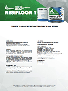 Scheda Tecnica Resinfloor T IsolResine Edilizie
