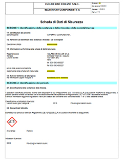 Scheda di Dati di Sicurezza Waterpav Componente A IsolResine Edilizie