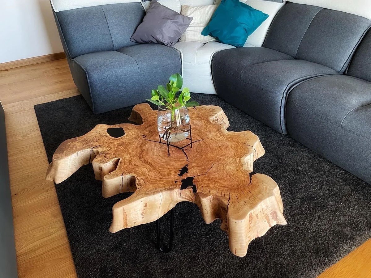 Tavolino da salotto in legno massello - Fire