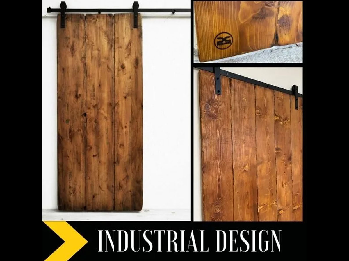 Porta scorrevole in legno massello invecchiato – barn doors PG