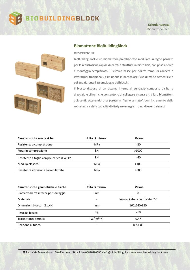 Scheda tecnica Bio mattone BBB rev.1