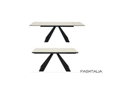Tavolo in metallo con piano cristallo – FAS Italia
