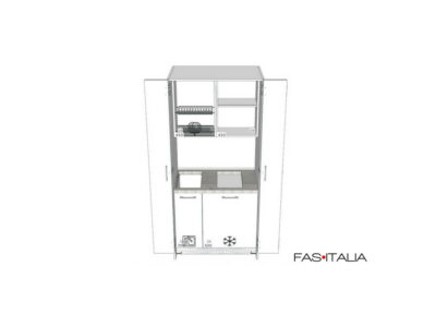 Mini cucina monoblocco con ante a libro 90 cm – FAS Italia