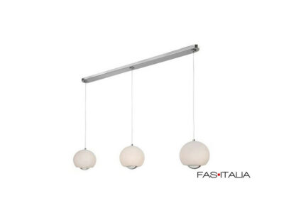 Lampade sospensione metallo cromato vetro bianco – FAS Italia