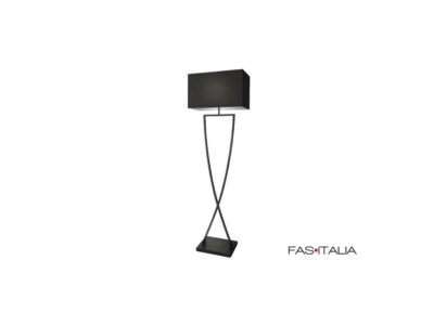 Lampada da pavimento in metallo e tessuto nero – FAS Italia
