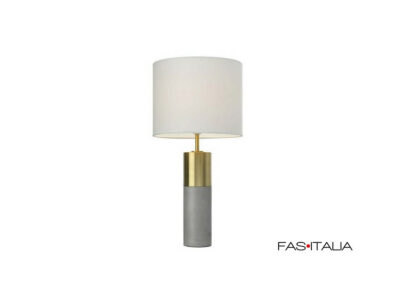 Lampada da tavolo color cemento e oro h 51 – FAS Italia