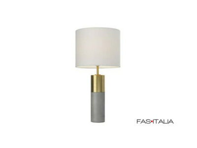 Lampada da tavolo color cemento e oro h65 – FAS Italia