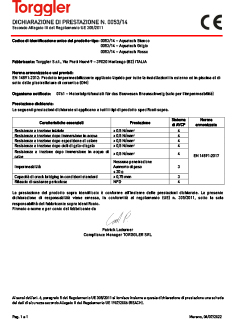 13 Dichiarazione di prestazione